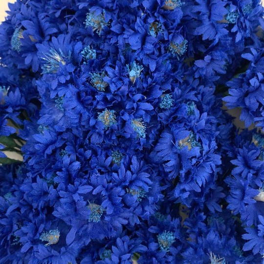 12 Dark Blue Cornflower Blossoms or Bachelor Buttons ~ 3/4"